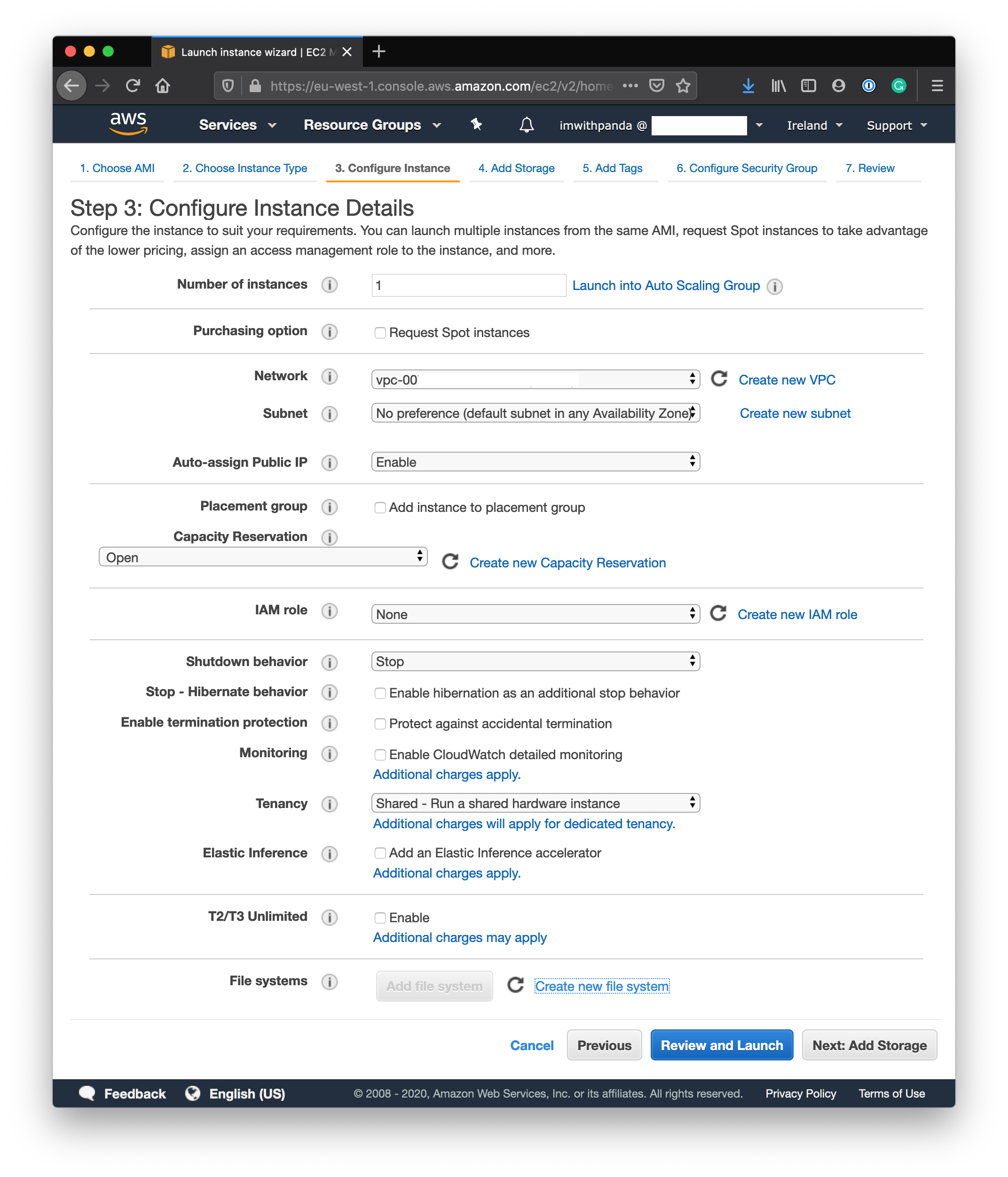 aws ec2 configuration