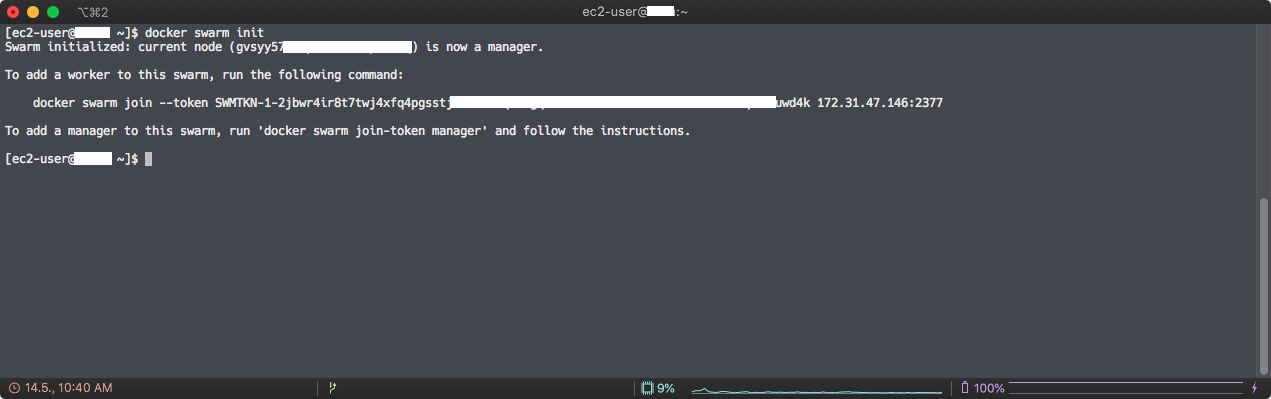 Docker swarm init